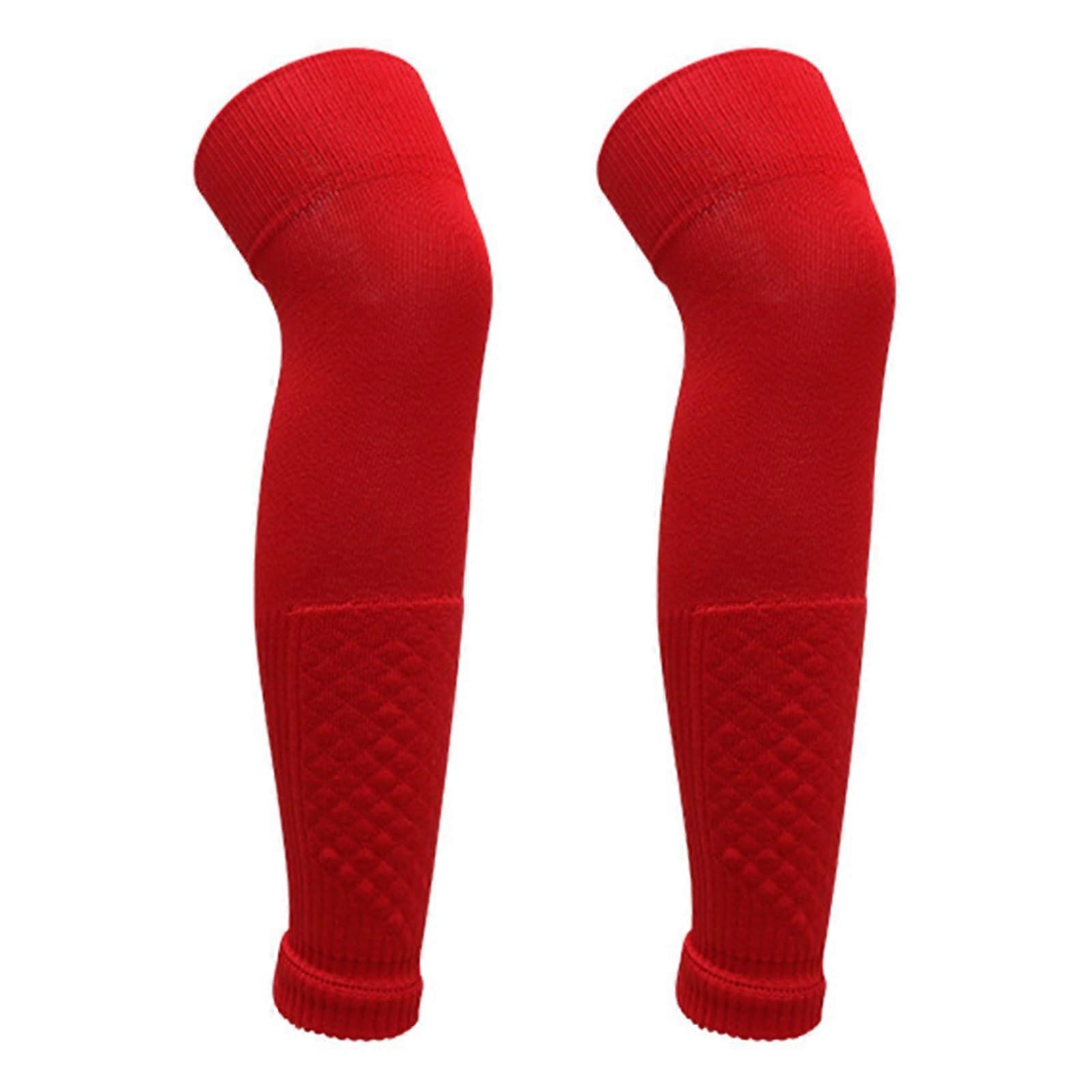 Full Leg Compression Sleeves For Knee Support, Weightlifting, Joint Relief, One Size, Red