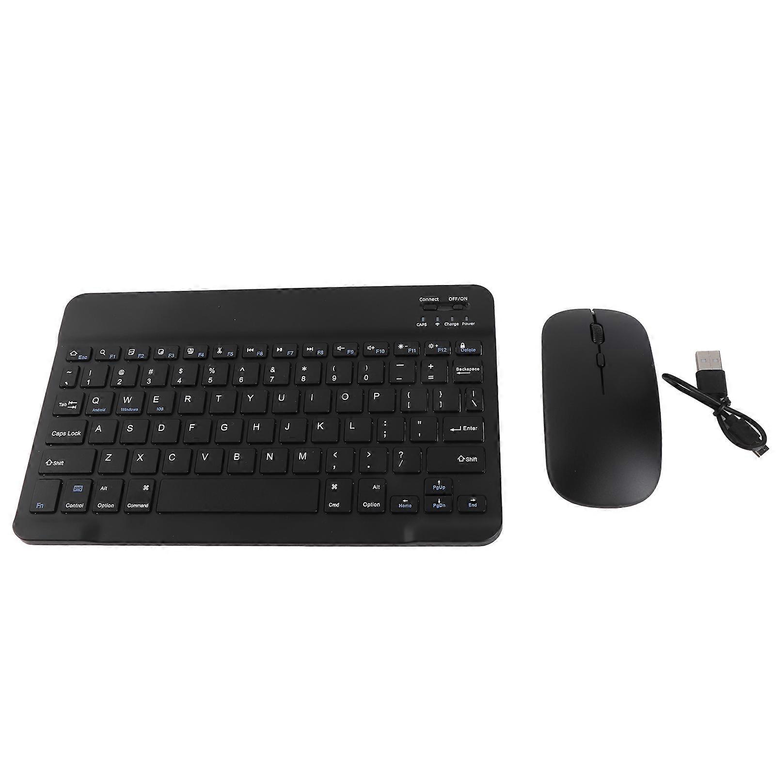 10 Inch Portable BT Keyboard Mouse Combo Rechargeable Mini Keyboard with Adjustable DPI