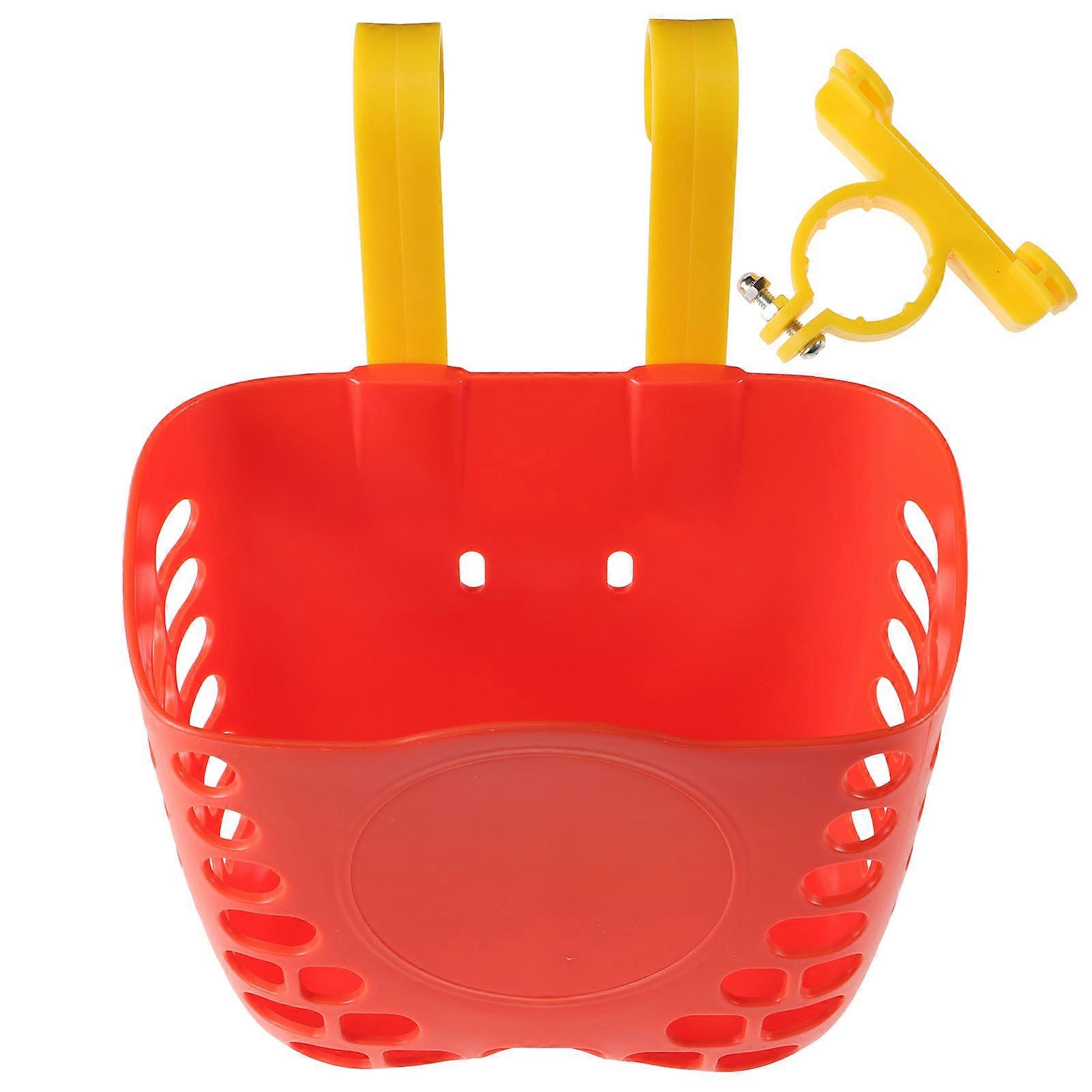 Bike Basket Children Bike Rectangular Pp Orange Prevent Falling Off 1 Set