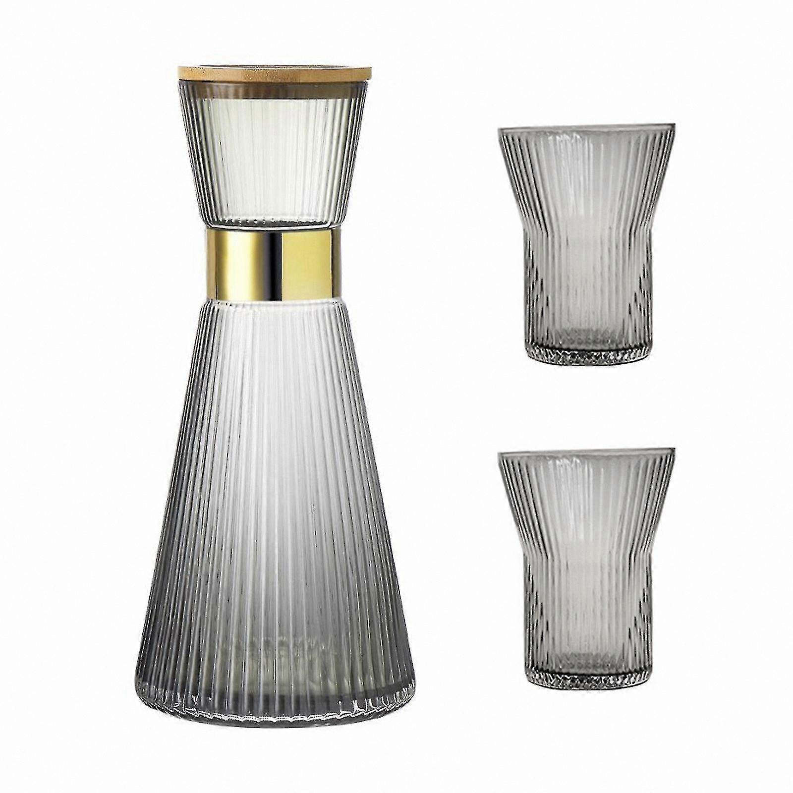 Elegant Glass Pitcher with Cup Set - Large Capacity for Milk, Tea, Juice, and Beverages