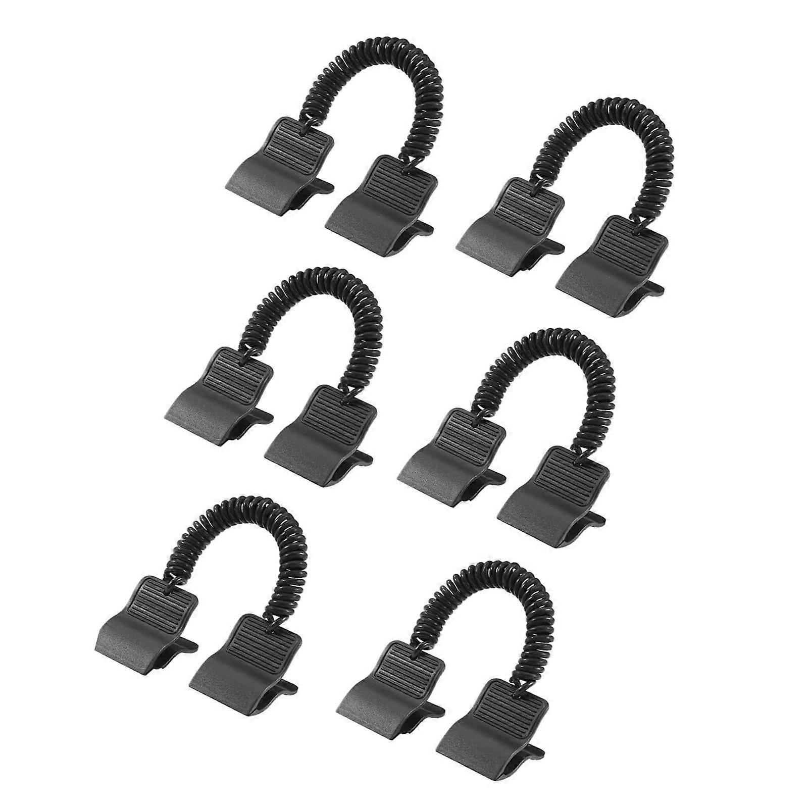 6Pcs Plastic Solar Pool Cover Clamps with Spring Rope Swimming Pool Cover Attachment Clips Replacement Easy to Assemble Multicolor
