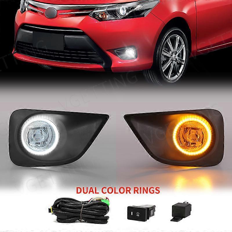 Applicable For Toyota Vios/Yaris Sedan 2013 2014 2015 2016 2017 Led Fog Light Daytime Running Lamp DRL Turn Signal Auto Car Accessories 12V
