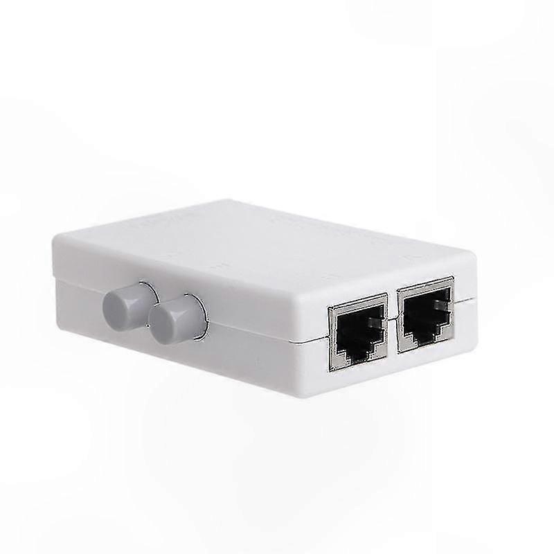 2-Port Manual Ethernet Switch Box for Network Sharing, RJ45 2-in-1 Adapter