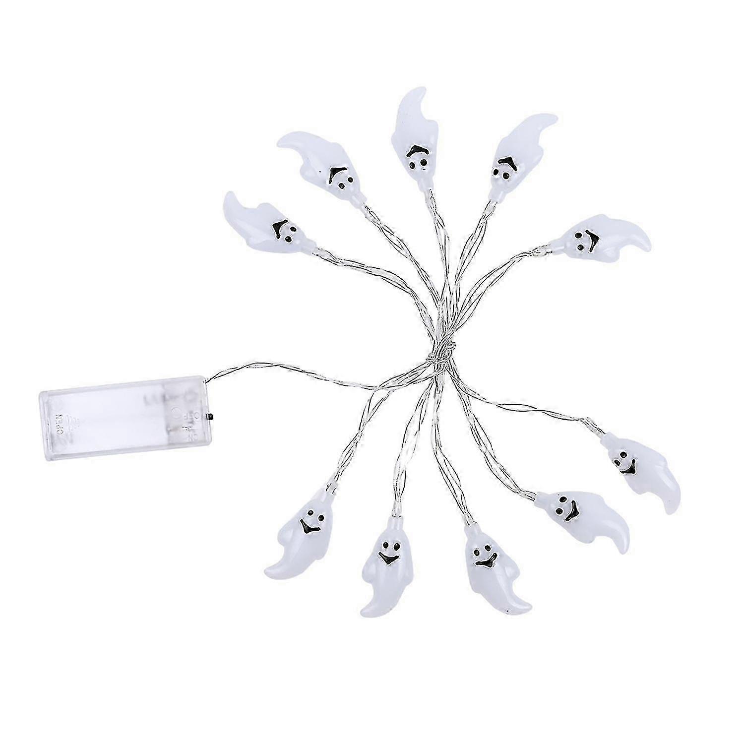 String Lights Ghost Pattern Decorative Plastic Scary Ambience Halloween Light Cosplay Props