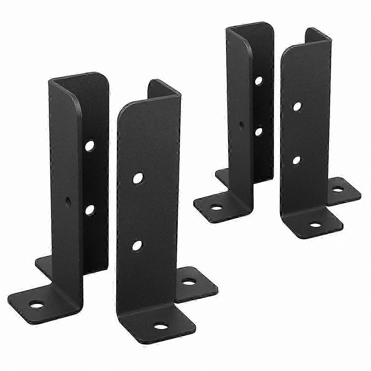 4PCS Heavy Duty Adjustable Post Base Brackets for Wood Fence and Deck Support