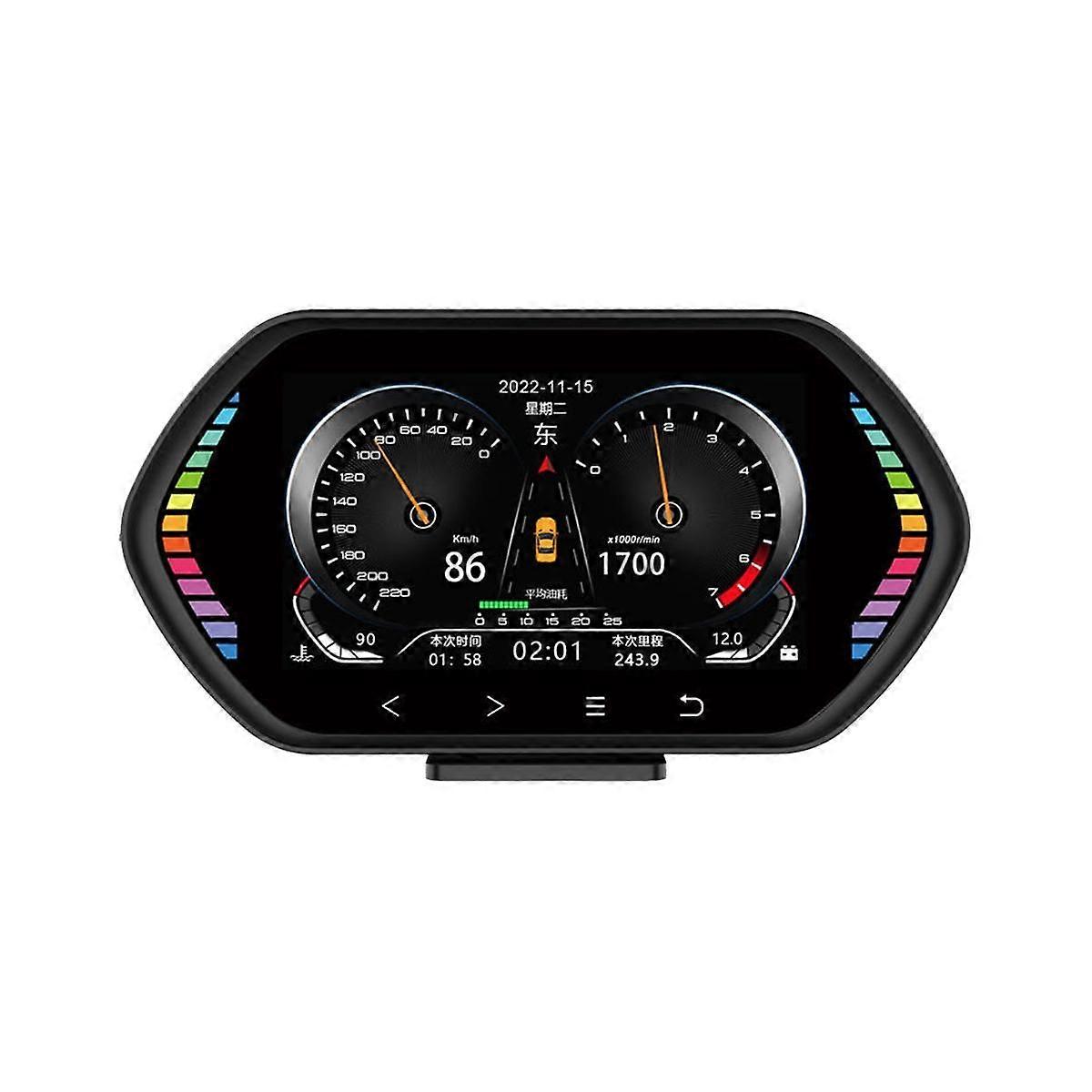 F12 Universal HUD Head-Up Display OBD2 GPS Speedometer Intelligent Tilt Meter Car Accessories