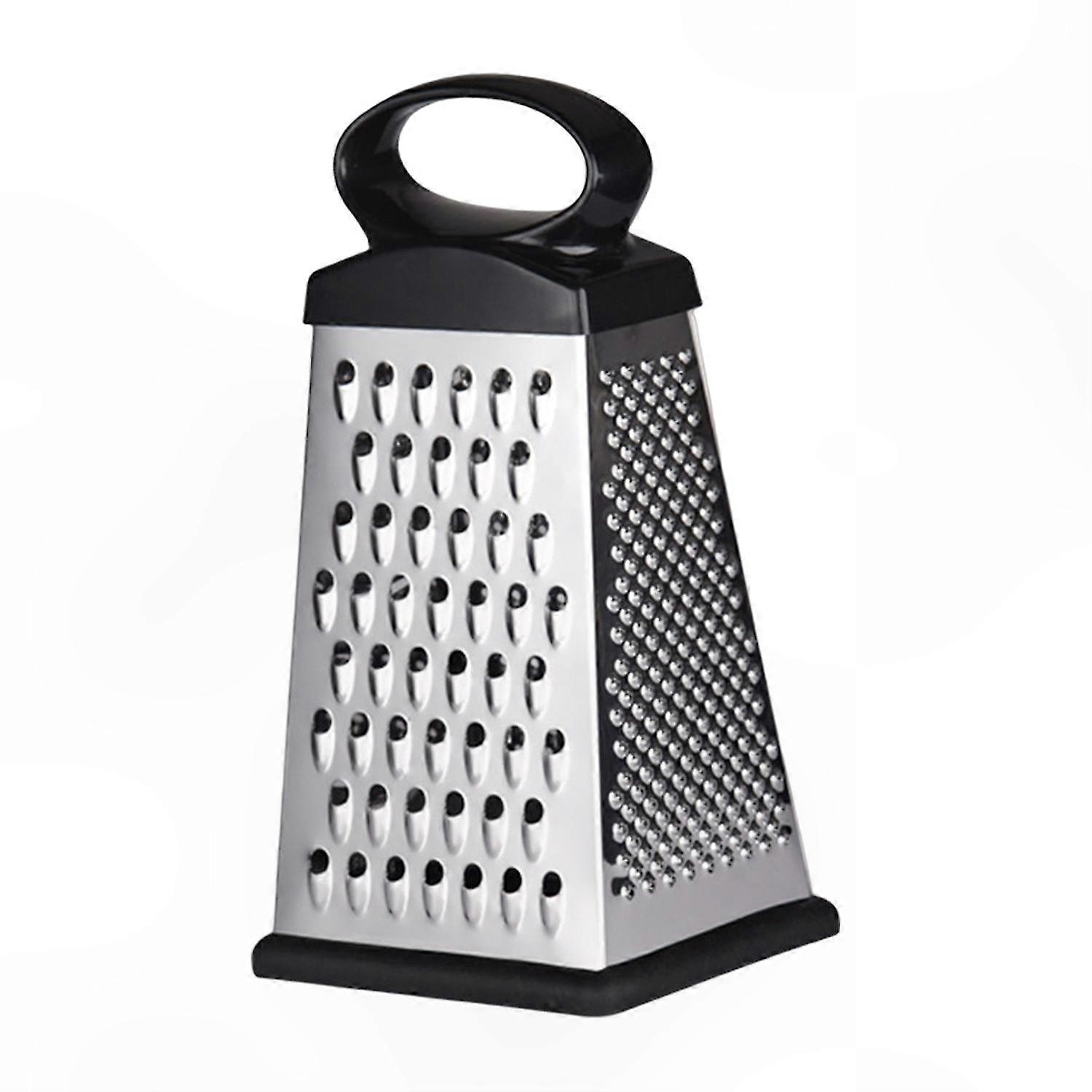 Four-Sided Grater with Ergonomic Handle and Rubber Ring for Cheese, Vegetable, and Potato Cutting