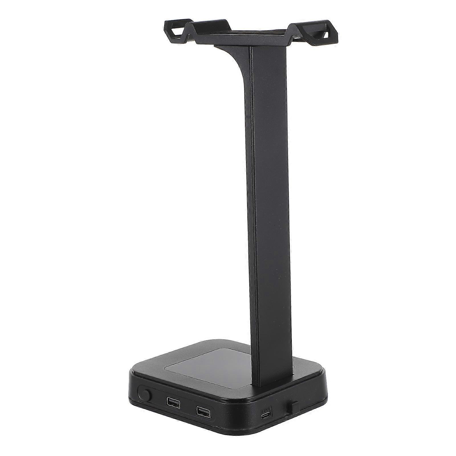 Headphone USB Storage Holder Gaming Space Black Abd Material Display Function 1Pcs