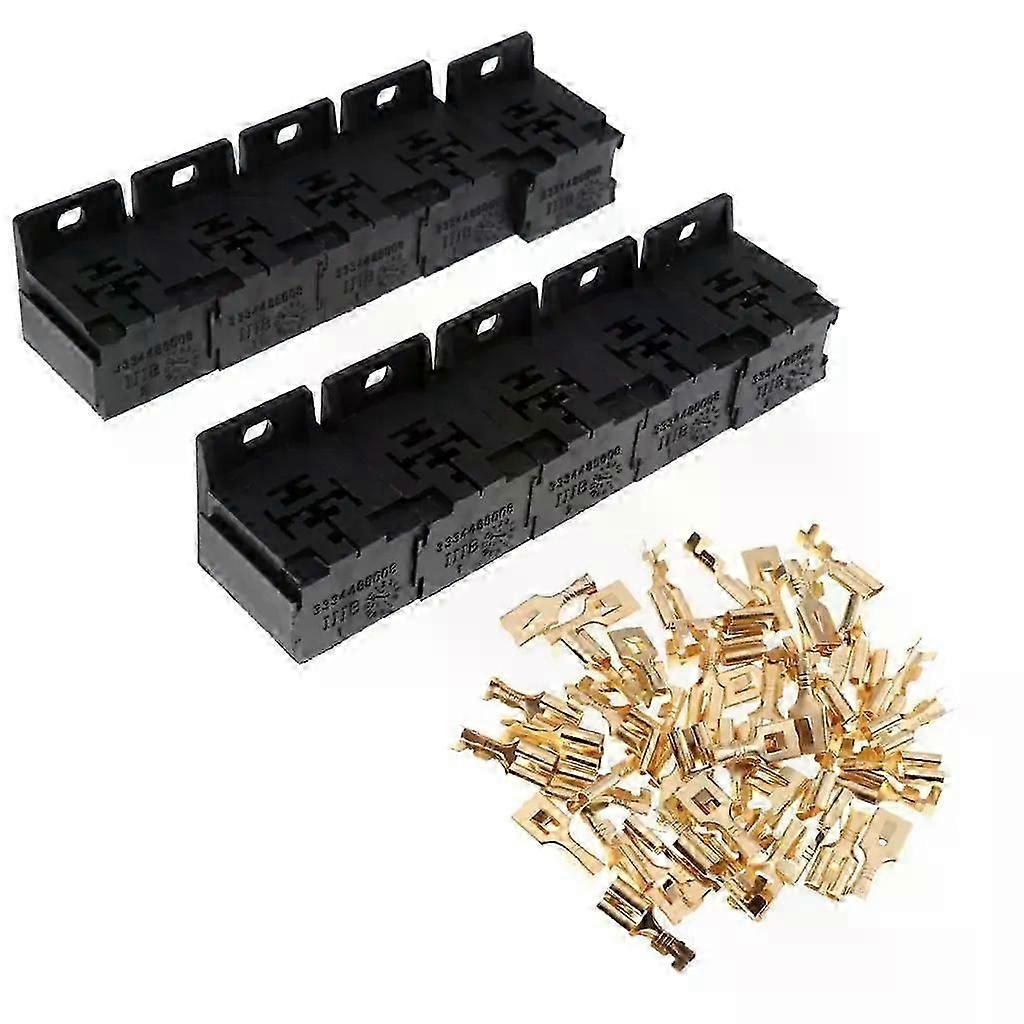 10pcs Car 40A 5 Pin Mini Relay Socket Mount Connector Terminal Case Holder/
