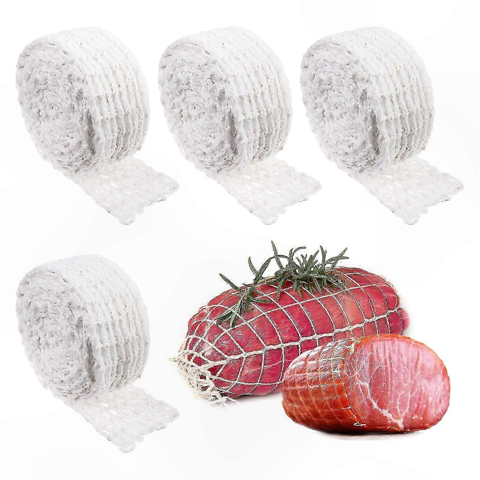 4-Pack Cotton Meat Netting for Sausage, Ham, and Poultry Wrapping