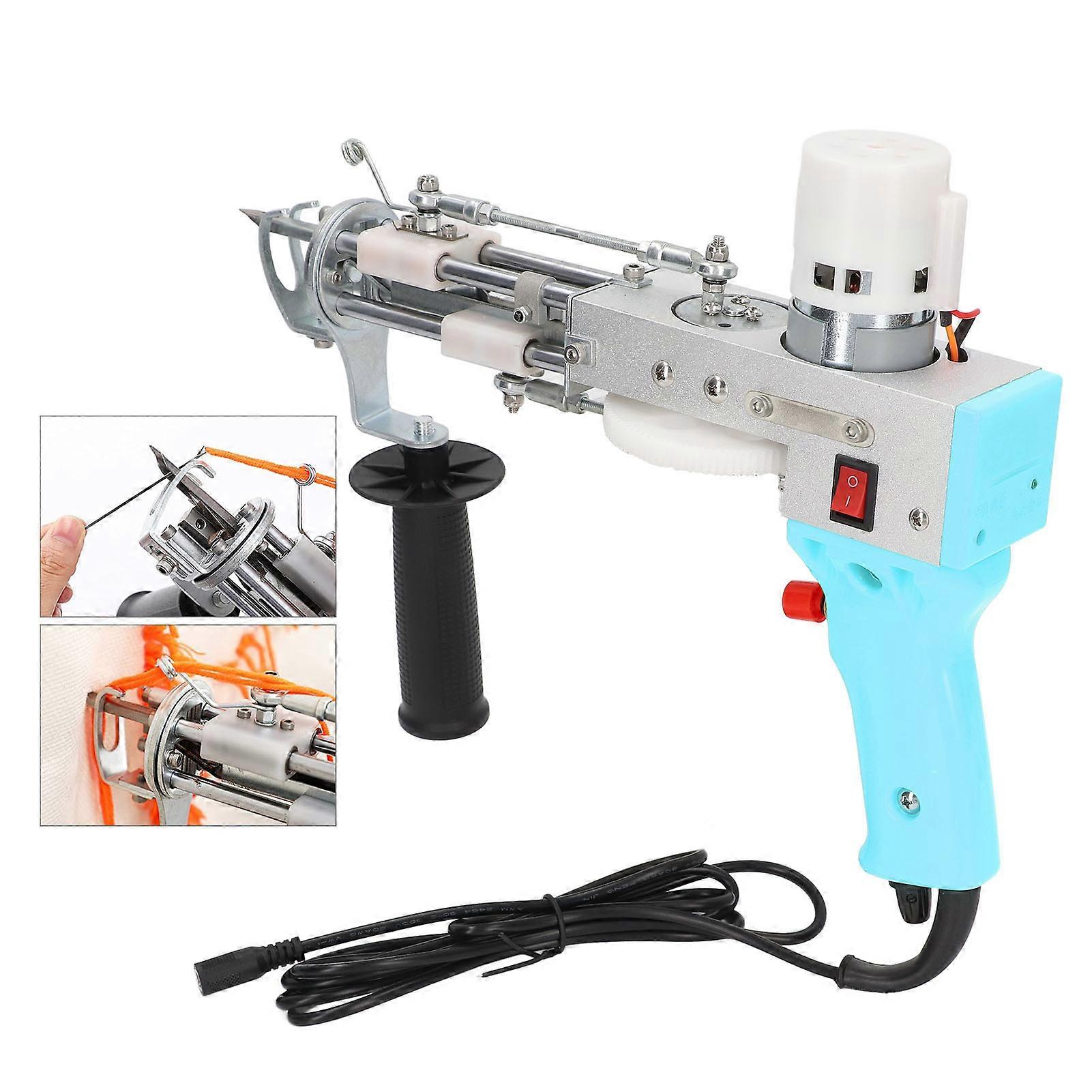Tufting Gun 2 in 1 Dual Purpose Cyan Carpet Making Kit US Plug