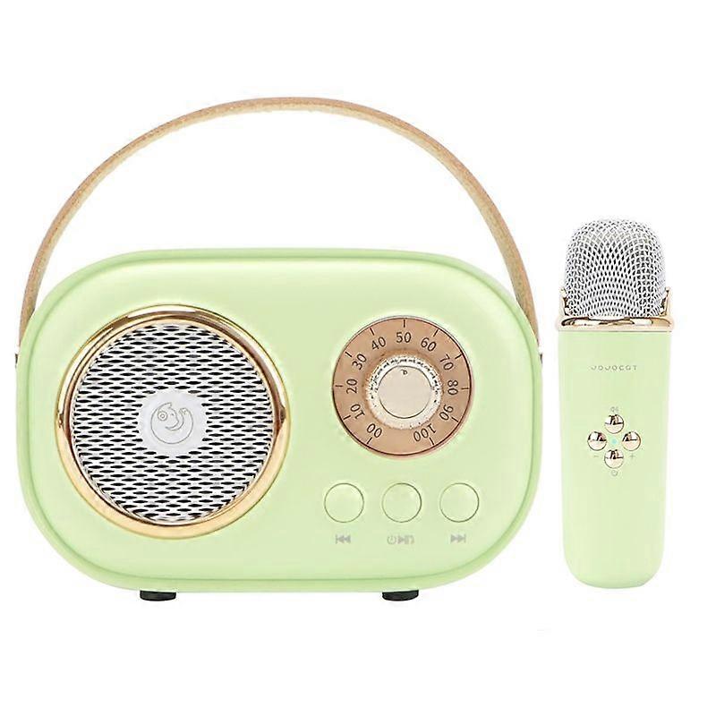Mini Karaoke Machine for Kids,Portable Bluetooth Speaker with 1 Wireless Microphone,Toys for Girls Boys Gifts,Retro Speaker Set Stereo Sound Enhanced