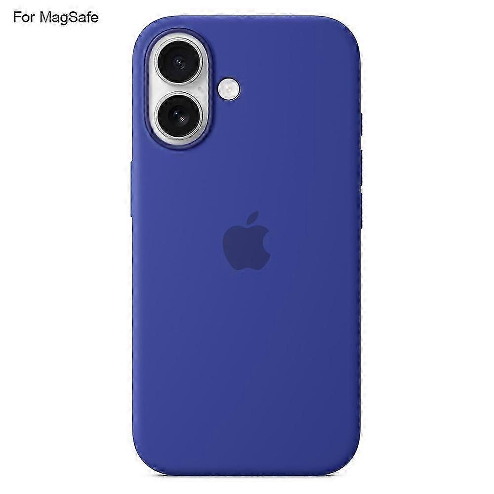For iPhone 16 Case Compatible with MagSafe Liquid Silicone Phone Back Cover [Induction Popover] - Bl-2025
