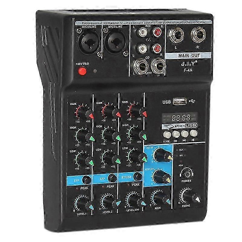 4 Channel Bluetooth Mixer Audio Mixing Dj Console With Reverb Effect For Home Karaoke Usb Stage Kt-haoyi