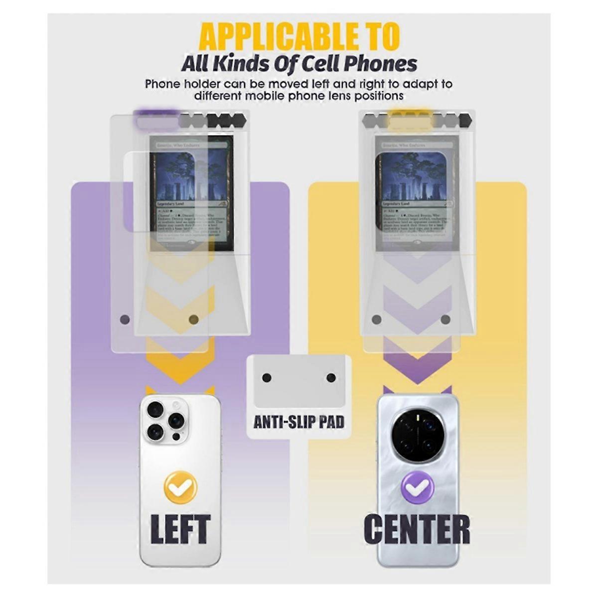 Trading Card Scan Stand for Card Scanner Stand for Trading Cards with Phone Holder Game Card Scanne