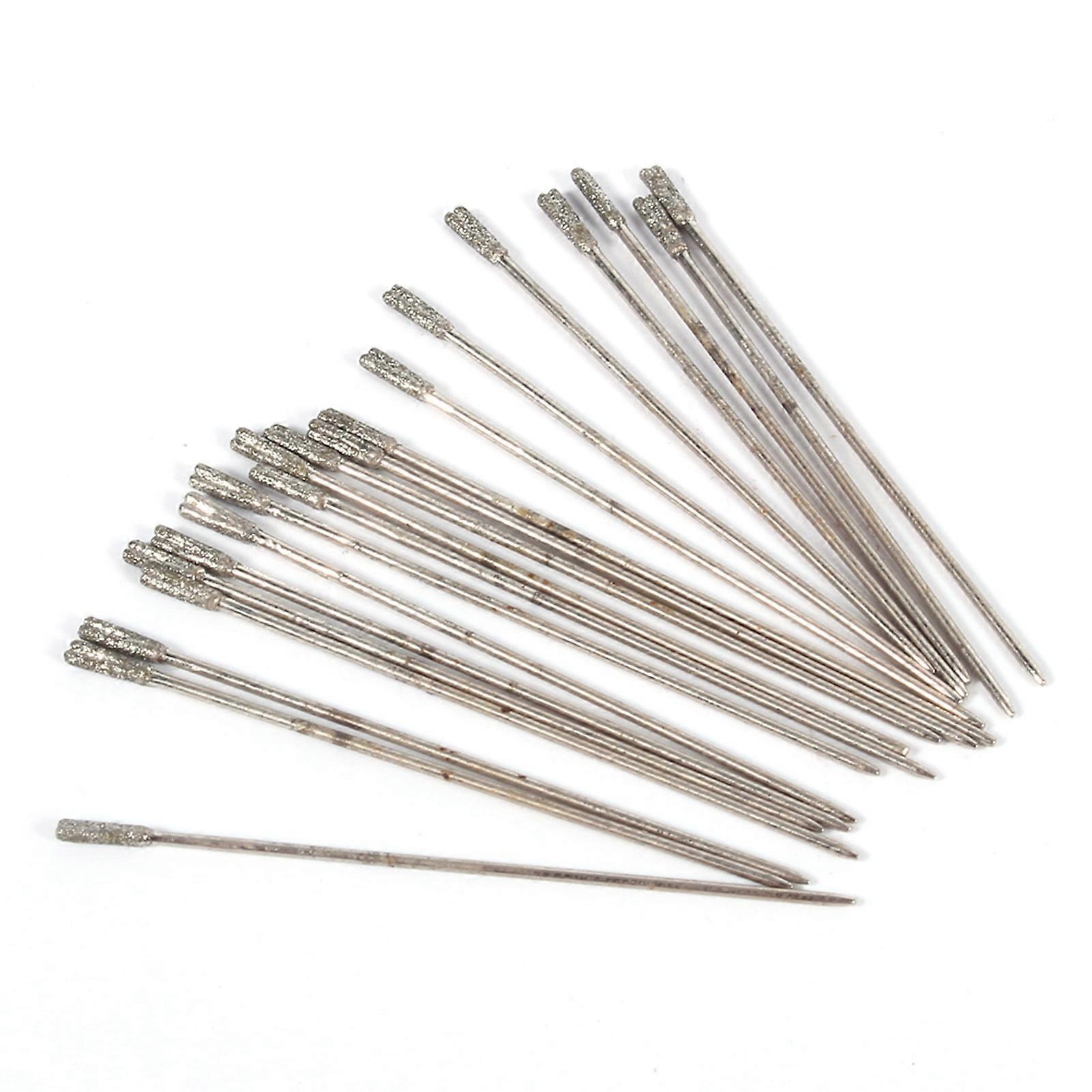 20pcs 1mm Diamond Lapidary Drill Bits Solid Bits Needle for Agate Jewelry