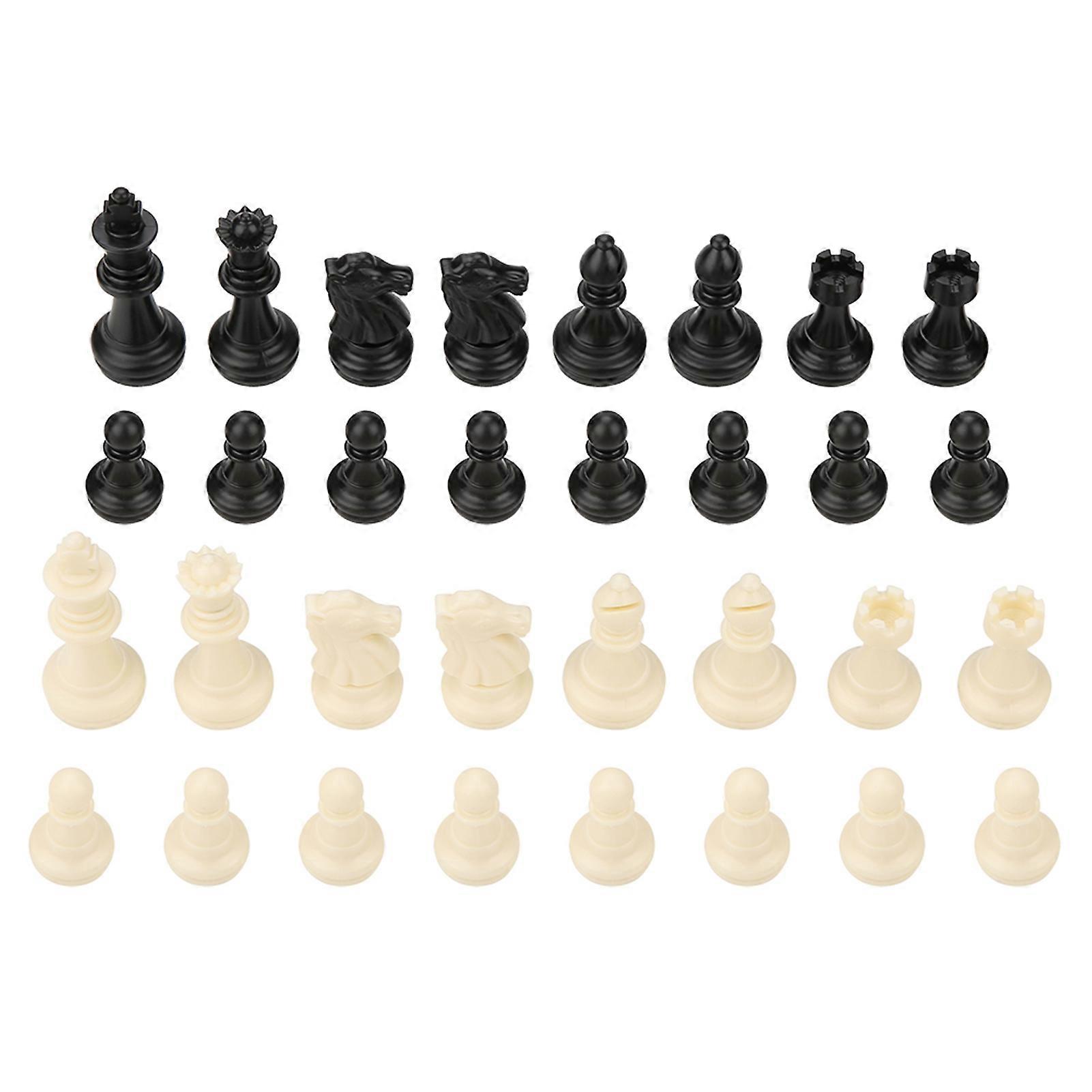 International Standard 32 Piece Tournament Replacement Chess Set, Black and White
