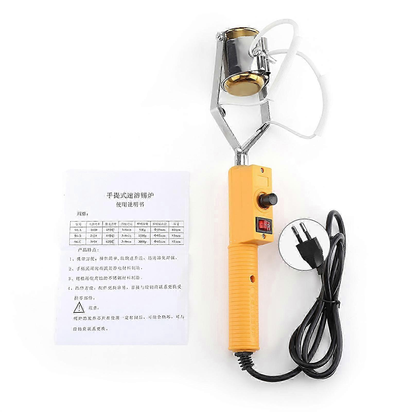 180W 220V Electric Portable Solder Pot Melting Tin Furnace with Temperature Control (EU Plug)