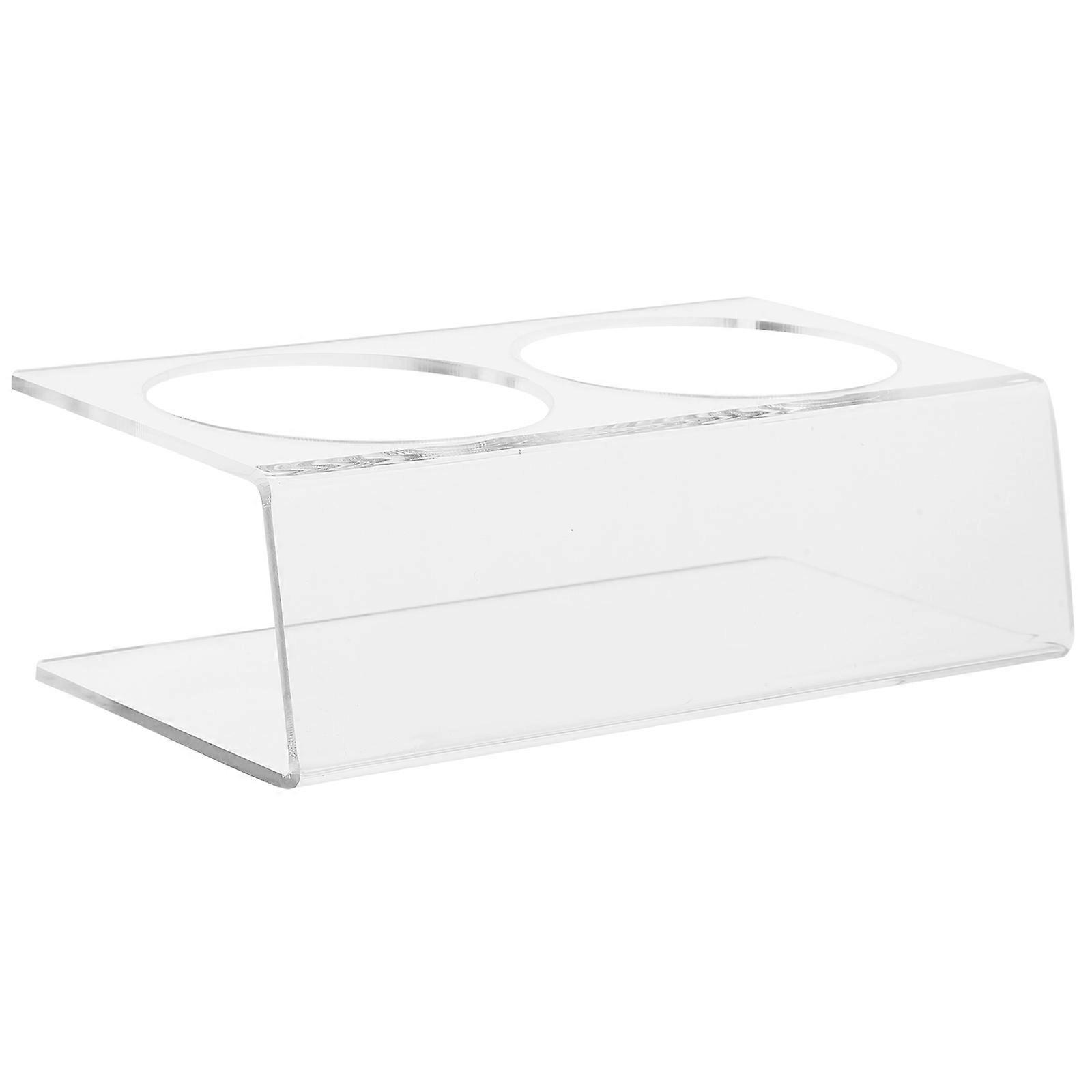 Hotel Beverage Display Acrylic Rack with 2-Slots for Cup Organization 2Pcs