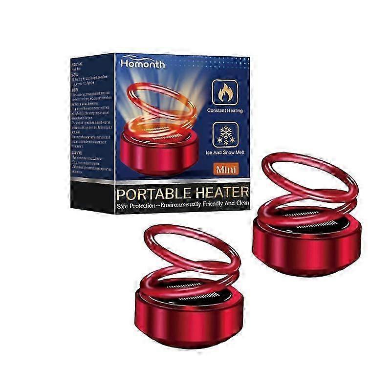 2-Pack Portable Kinetic Mini Heaters with Auto Rotation - Eco-Friendly Solar Heating for Small Spaces