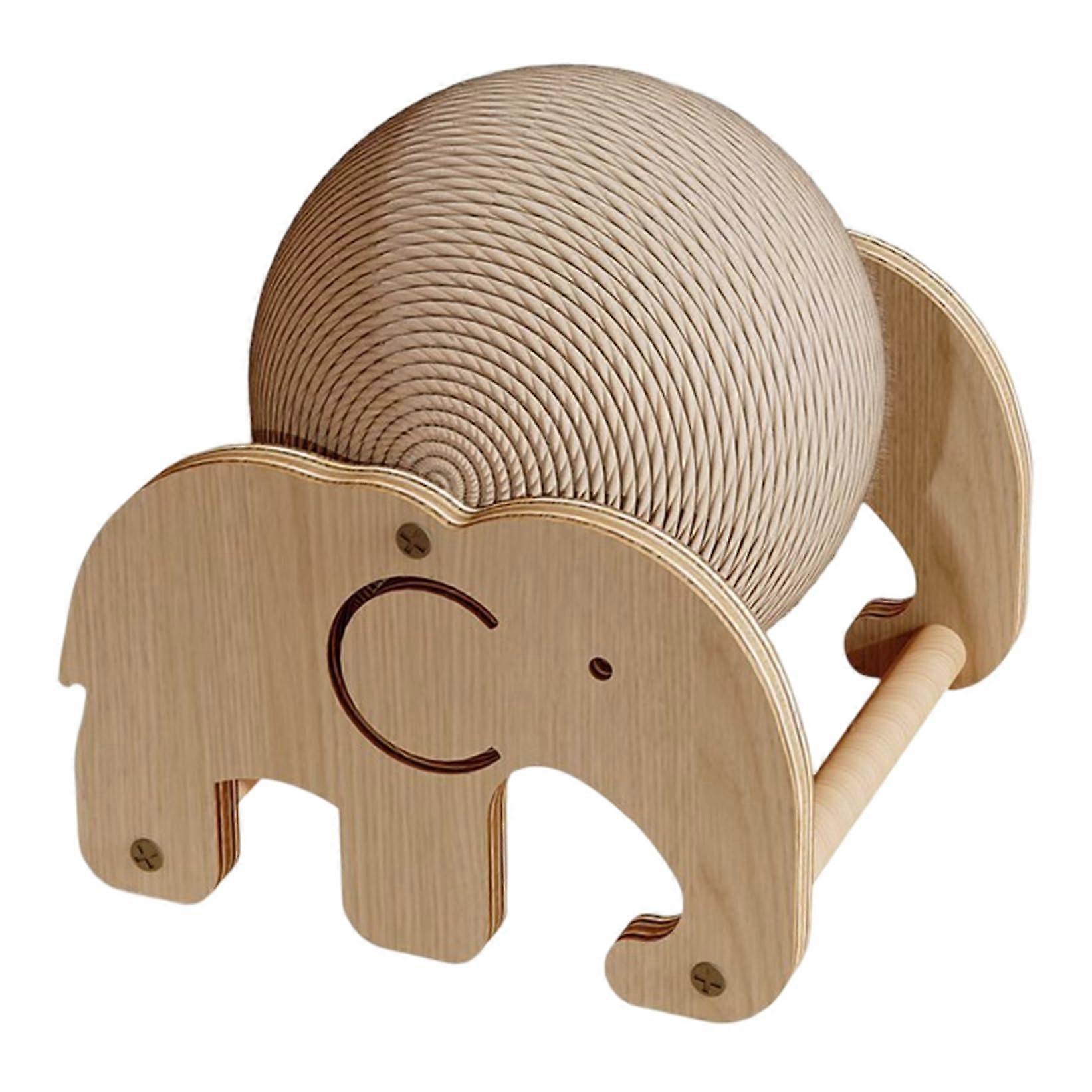Cat Scratching Ball with Stable Stand, Cute Elephant Design, Natural Sisal Material, 7x7x7 Inches, Interactive Indoor Cat Toy
