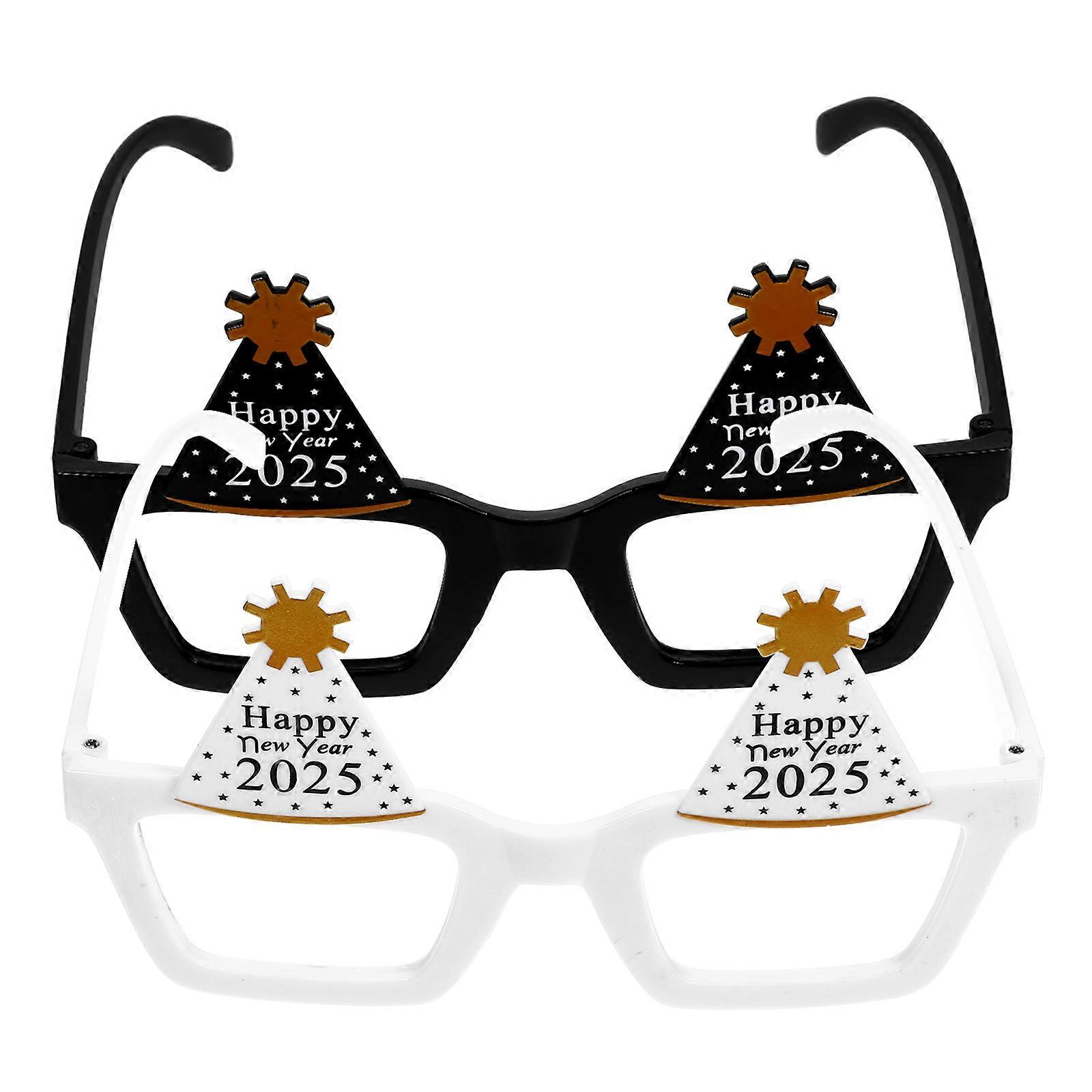 Party Eyeglasses Props 2025 New Year for Decoration 2Pcs