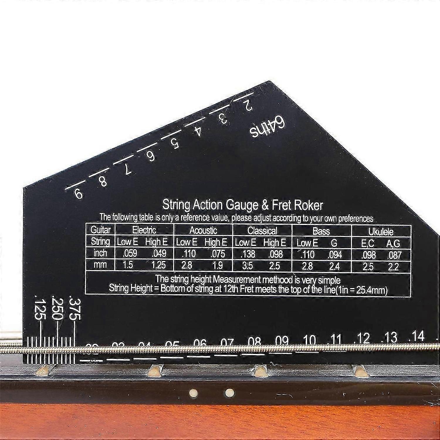 Fret Leveling Tool Guitar Neck Fingerboard Measuring Ruler