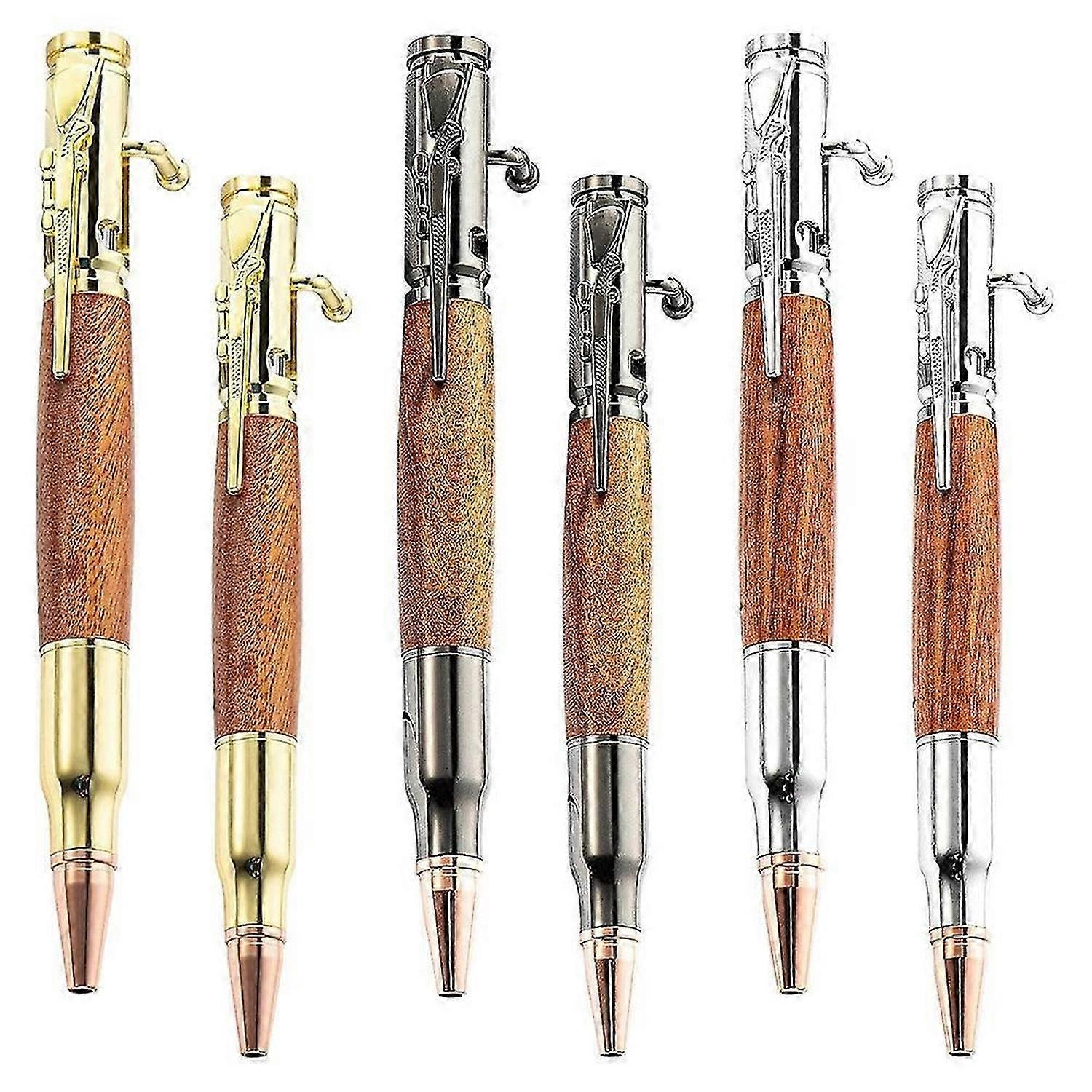 6 Bolt Action Pens, Woodworking Pen Set