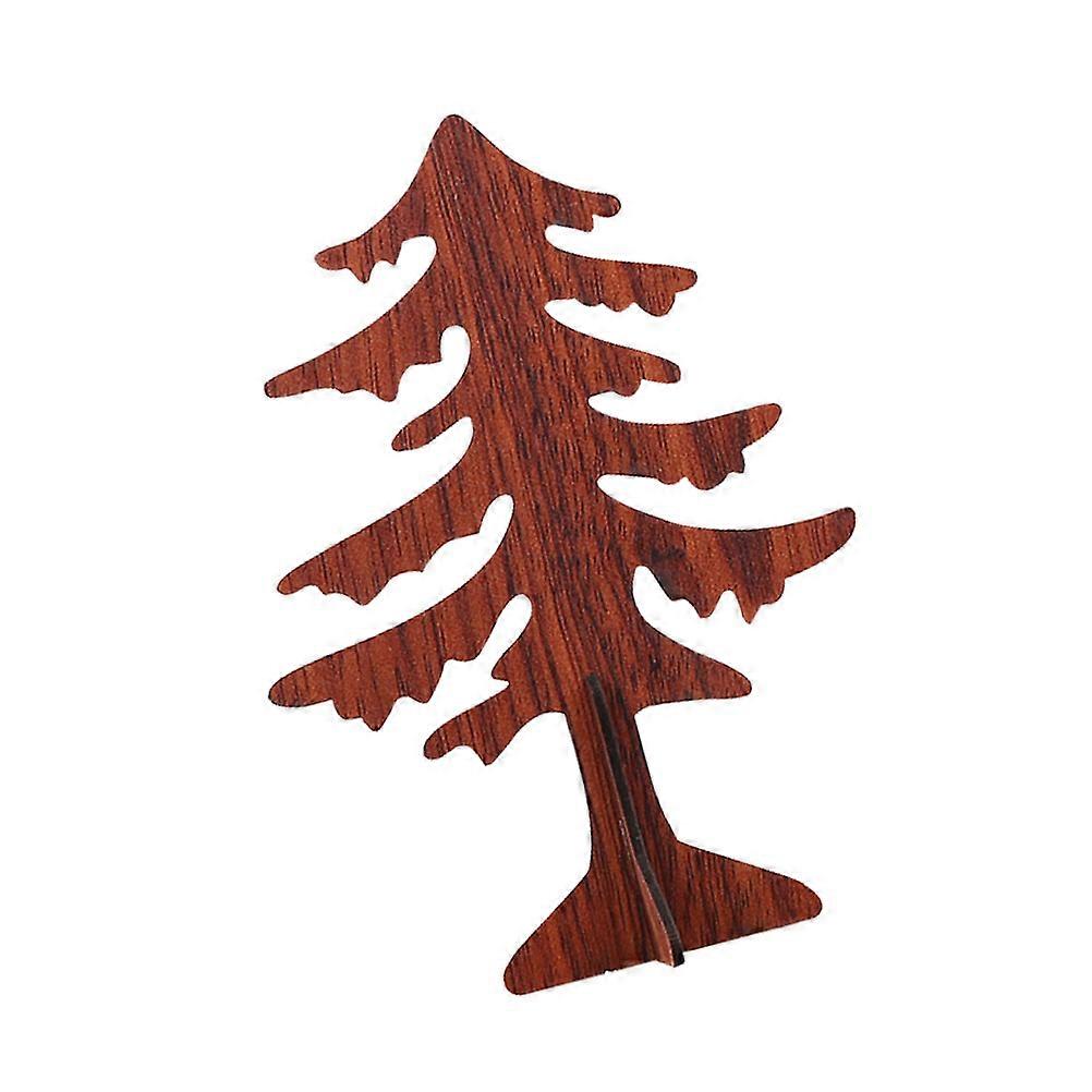 Mini Desktop Cross Xmas Tree for Holiday Decoration 2Pcs Wooden Tabletop Tree
