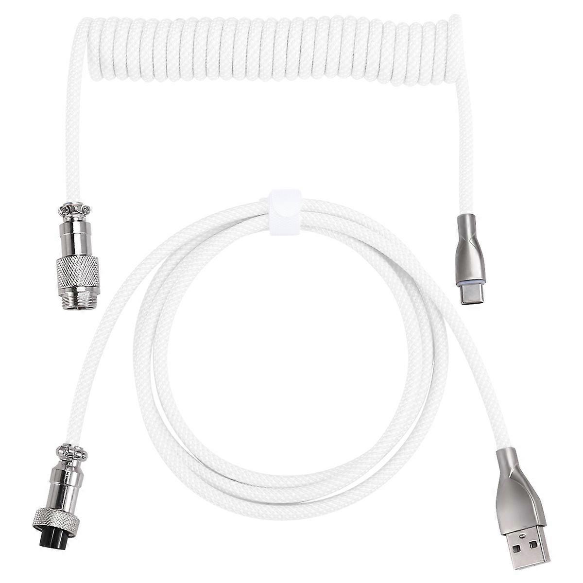 USB C Coiled Keyboard Cable Braided Mechanical Keyboard Cable B