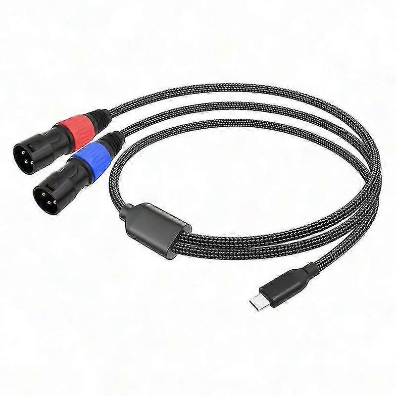 USB C to Dual XLR Male o Cable, Type C to XLR Stereo Output Cord, 100cm USB-C to XLR Cable