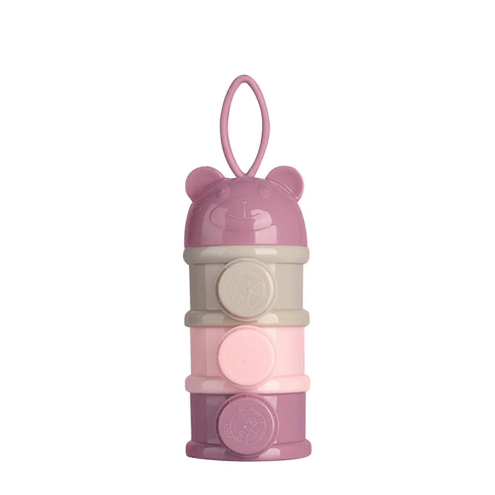 3-Layer Baby Milk Powder Dispenser for Travel, Non-Spill Formula Container with Handle