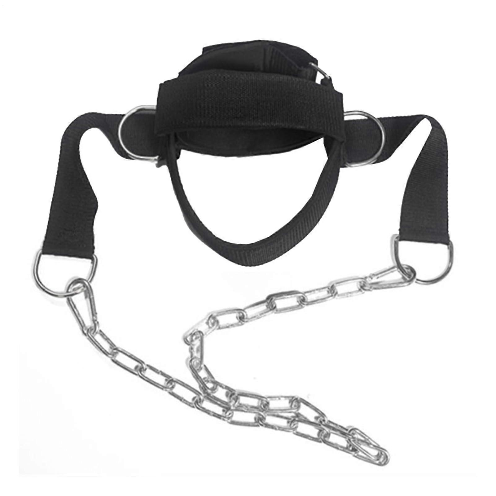Adjustable Neck Harness HeavyDuty Head Strap For Weight Training Padded Neck Exerciser With Steel Chain