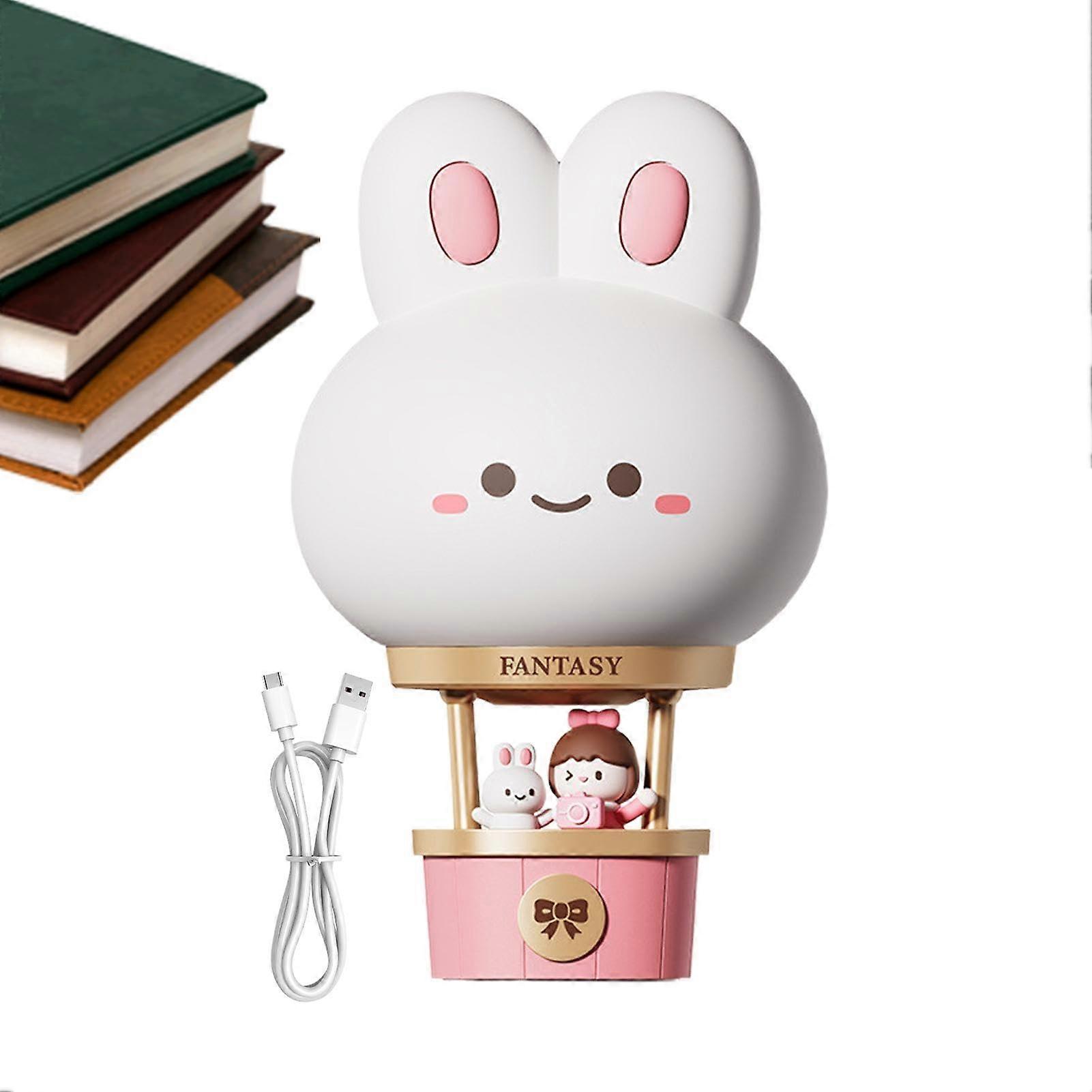 Table Bunny Night Light, Rechargeable Dimmable Bunny Lamp, Soft Light, Tabletop Animal Statue For Kids Nursery