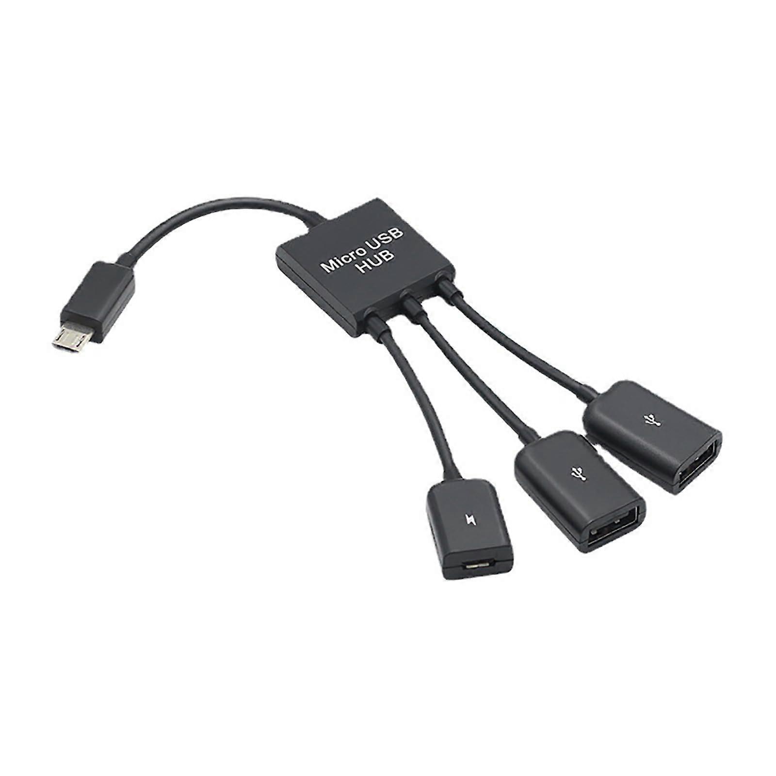 3in1 USB To 2 OTG 3 Port HUB Cable Splitter MicroUSB TypeC Adapter Converter For Tablet Keyboard