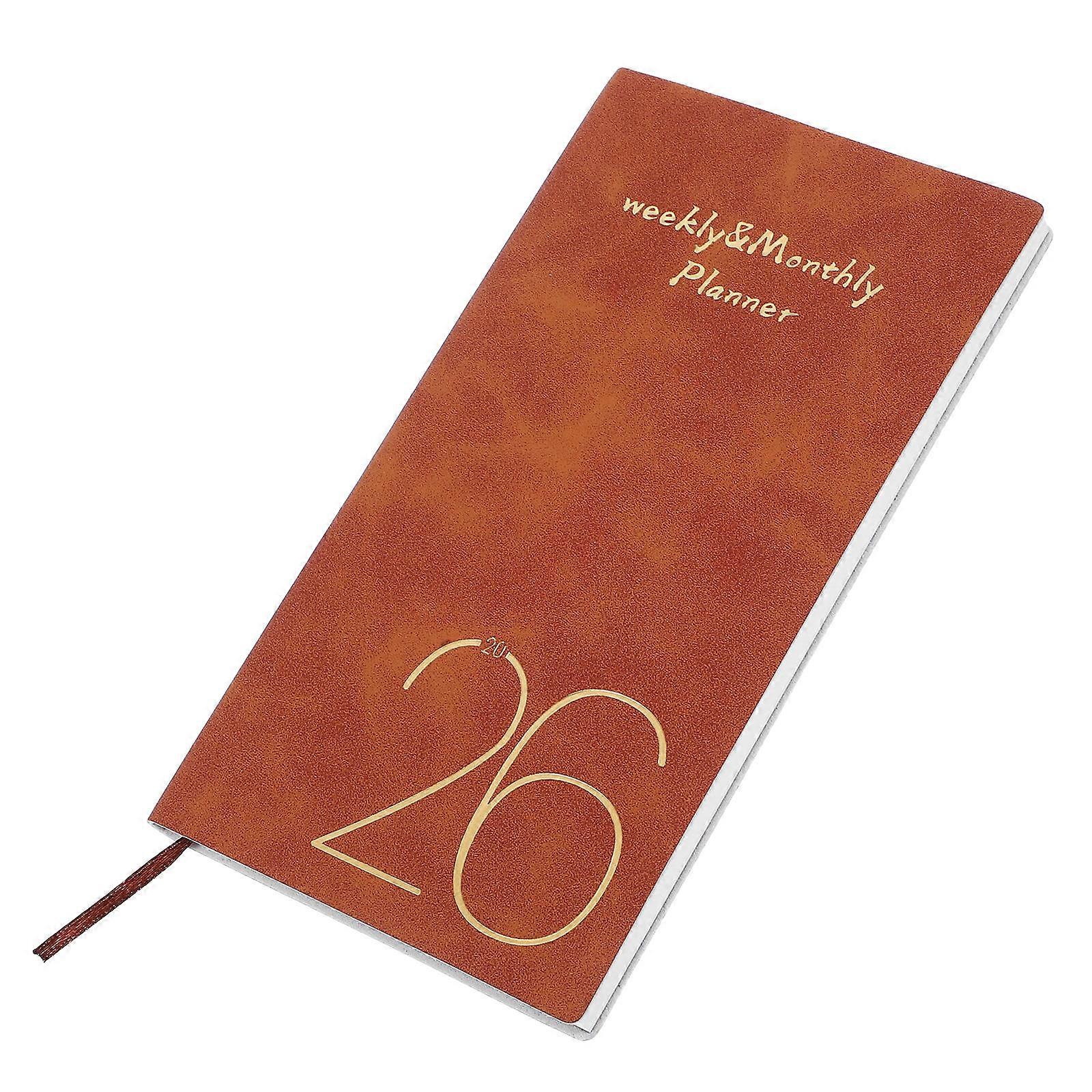 Daily Planner Notepad for Academic Planning 2Pcs Portable Brown Journal