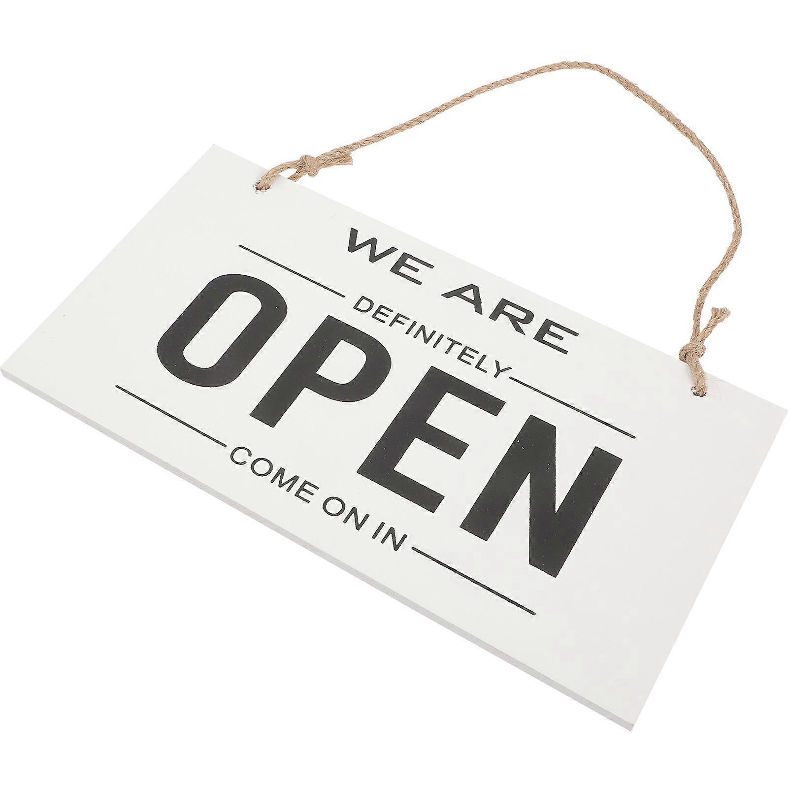 Wooden Open Closed Sign for Business Double-Sided Door Hanging Sign