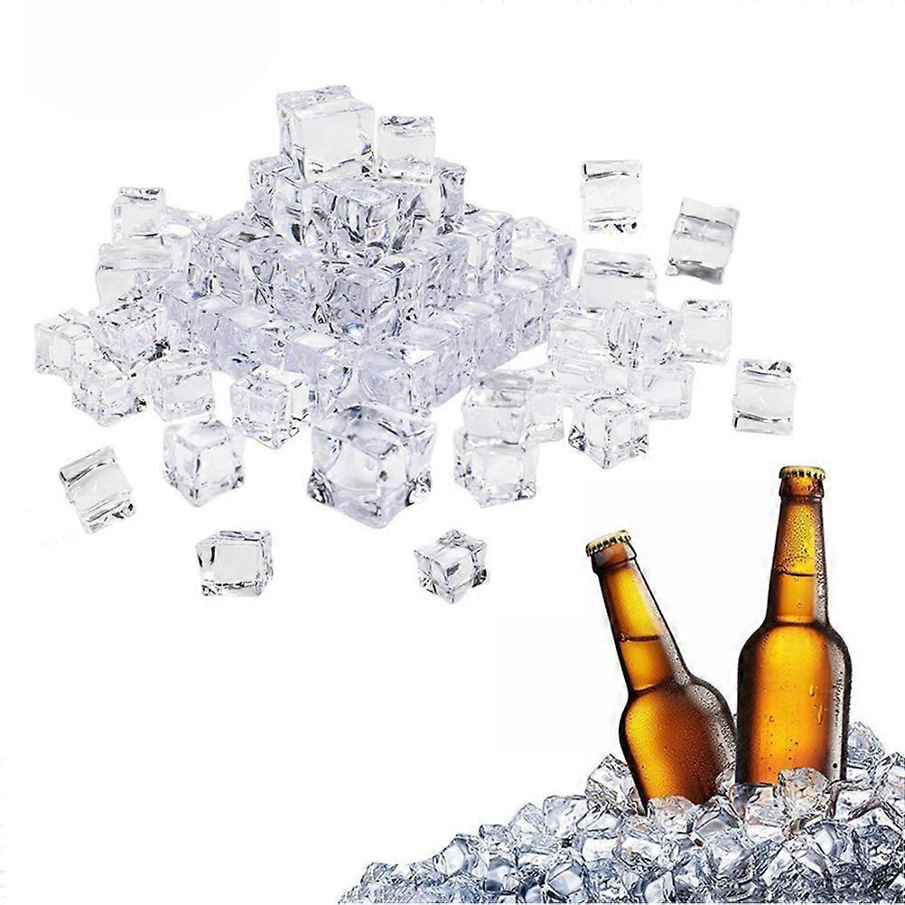 Artificial Ice Cubes Acrylic Cubes Photography Props Transparent 20mm Cube Food Showcase 100Pcs