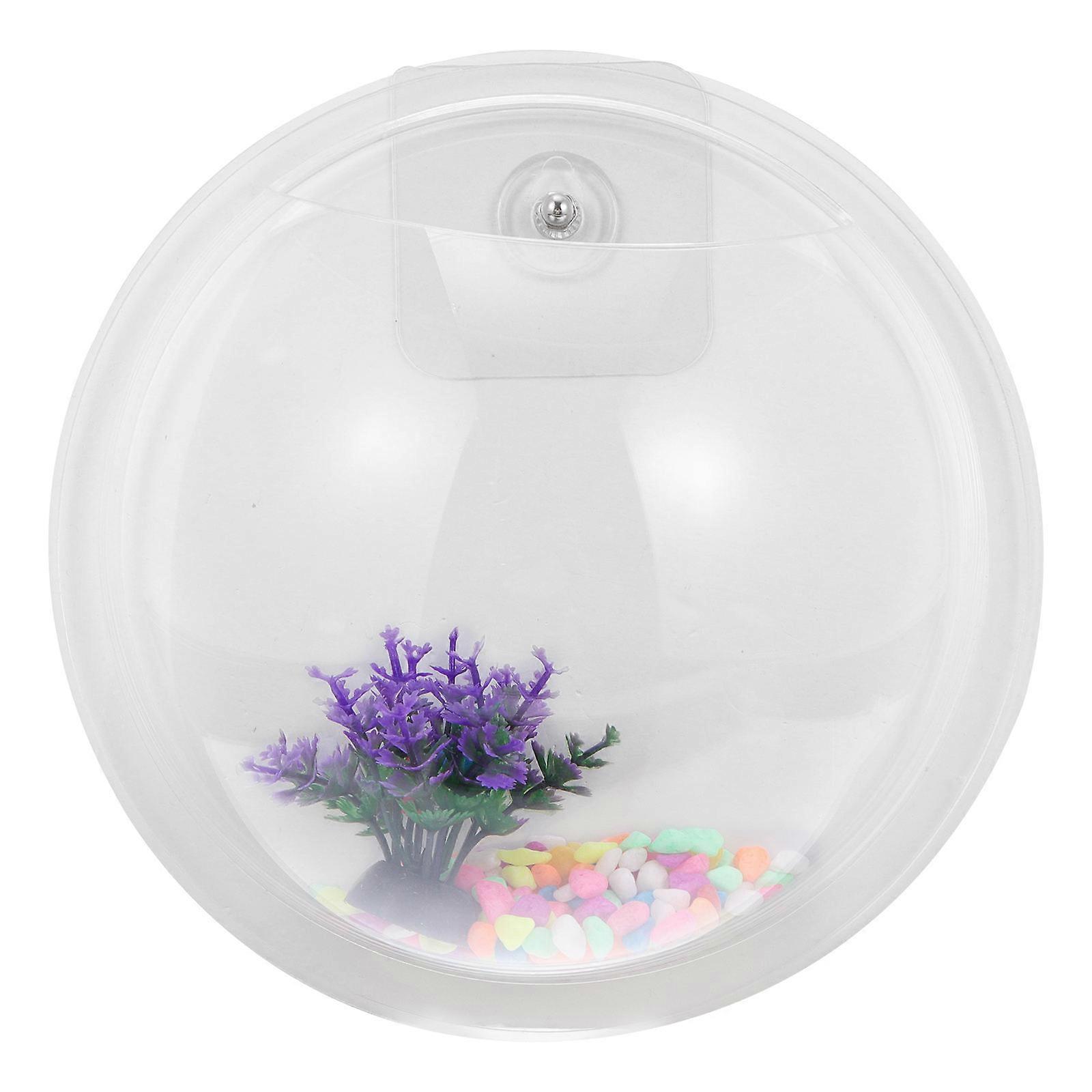 Acrylic Wall Mounted Fish Tank Vase for Storage 2Sets Transparent