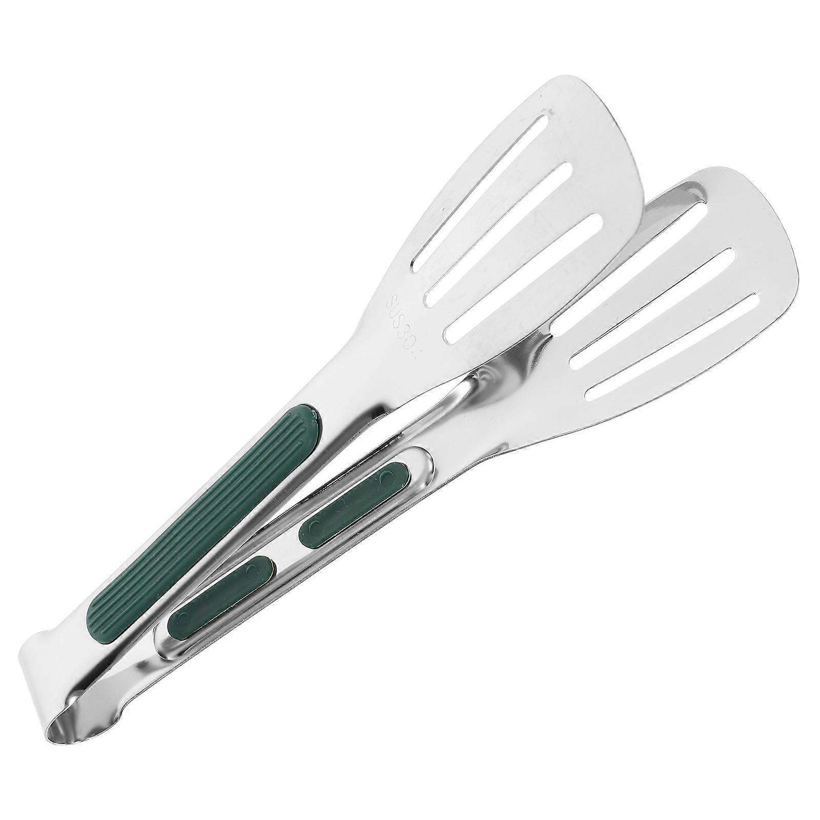 Heavy Duty BBQ Tongs 3Pcs Stainless Steel Steak Clamp Tool 6.9X1.4X1.8In Food Handling with Stable Grip