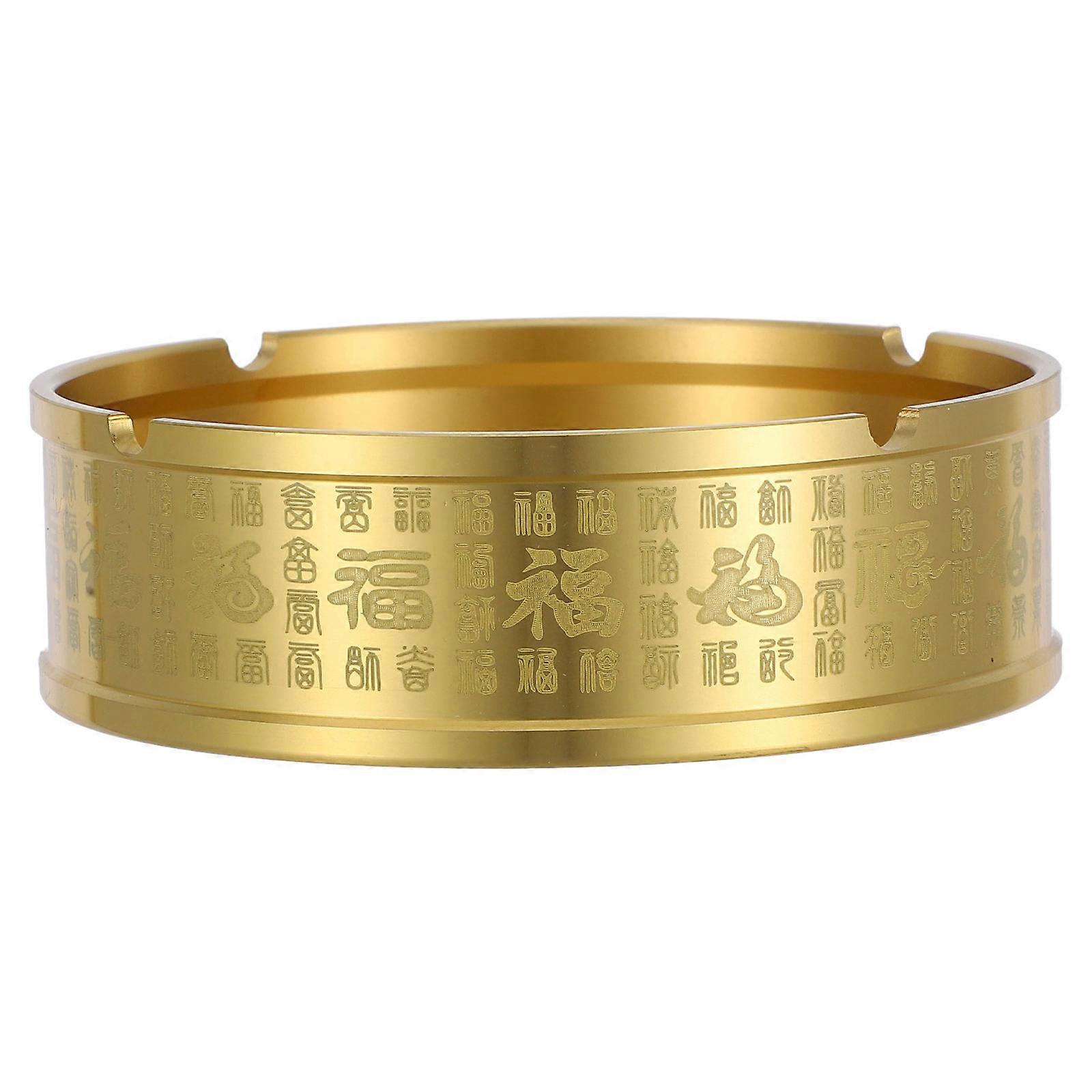 Creative Round Brass Ashtray for Storage 4Pcs Vintage Ash Holder Set