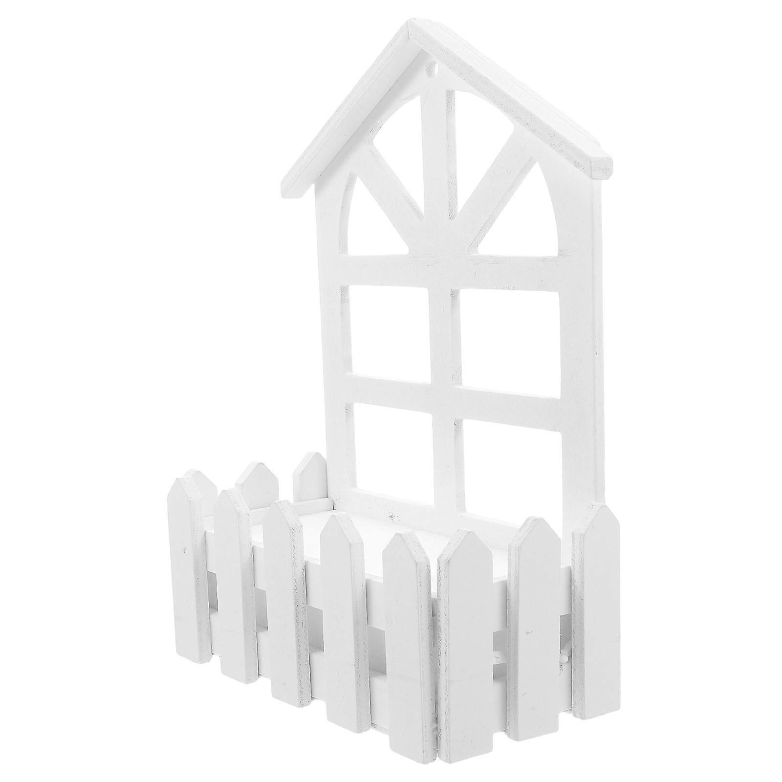 Picket Fence Plant Pot Wooden Planter for Flower 5Pcs Foam Insert
