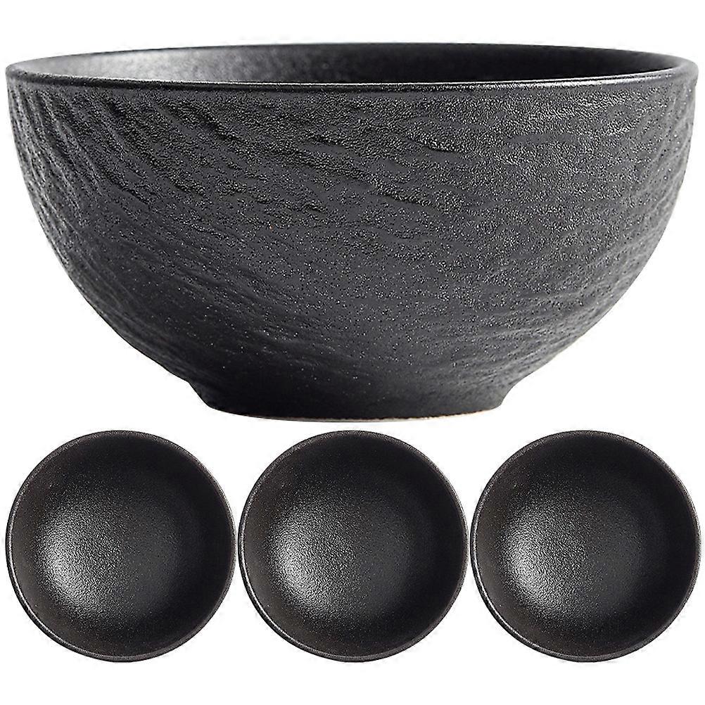Pattern Ceramic Salad Bowls for Home Use 4Pcs