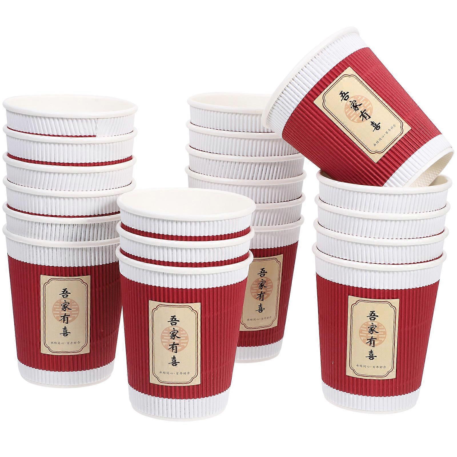 Wedding Cups Disposable Cups for Serving 20Pcs Red Paper Drinkware