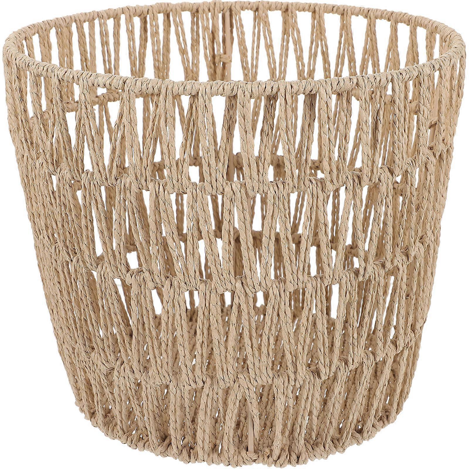 Woven Trash Can Kitchen Bathroom Use Lightweight Multi-Functional Storage Solution Handwoven Design 1Set