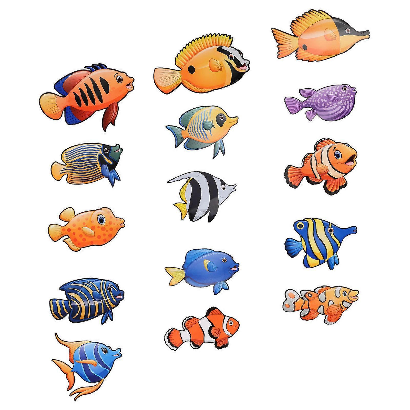 Classroom Paper Adorns Tropical Fish Designed Paper Cutout Decor 9Sets