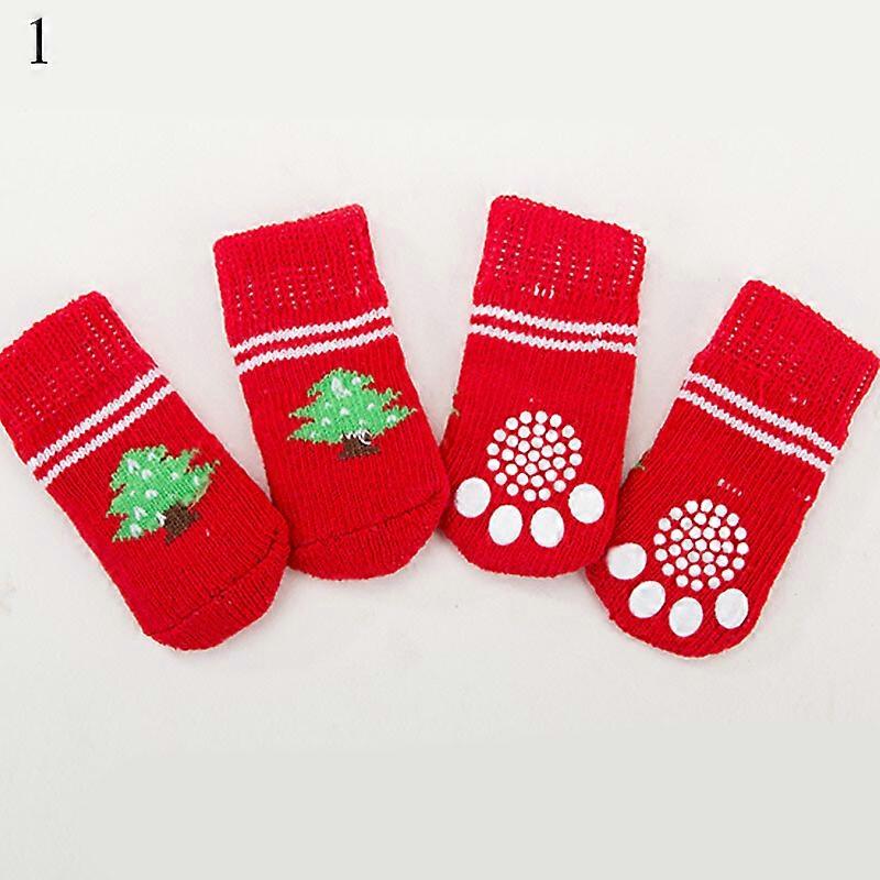 4PCS Cute Pet Socks Dog Anti Slip Sock Hosiery Warm Puppy Dog Supplies Stockings