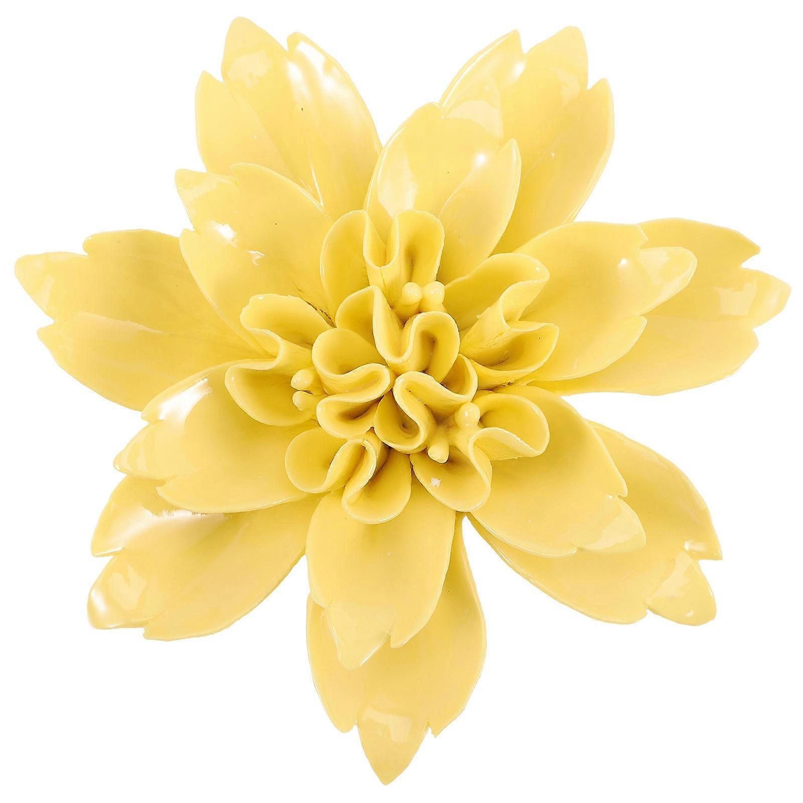 Wall Hanging Flower Ceramic Flower Wall Hanging for Home Backdrop 5Pcs