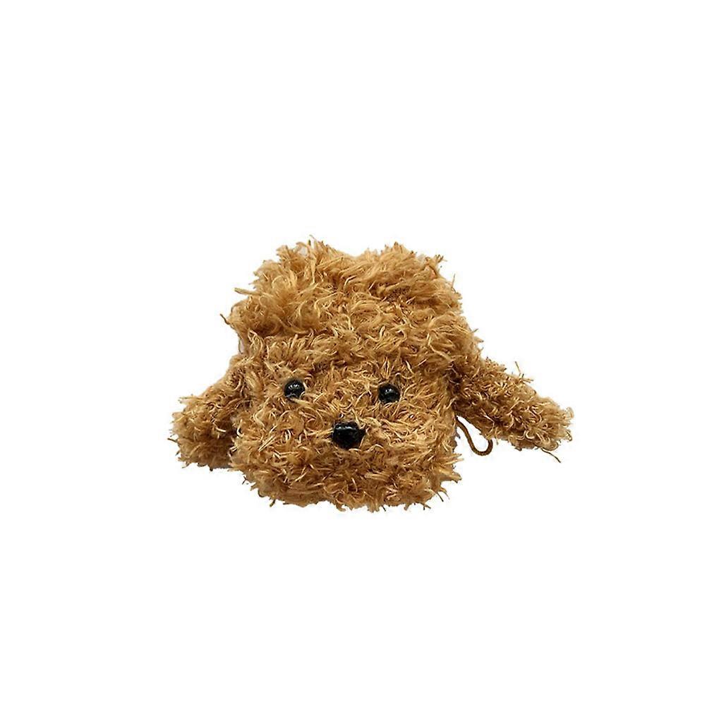Brown Plush Dog Earphone Cover for Wireless Earphone Protective Case 2Pcs
