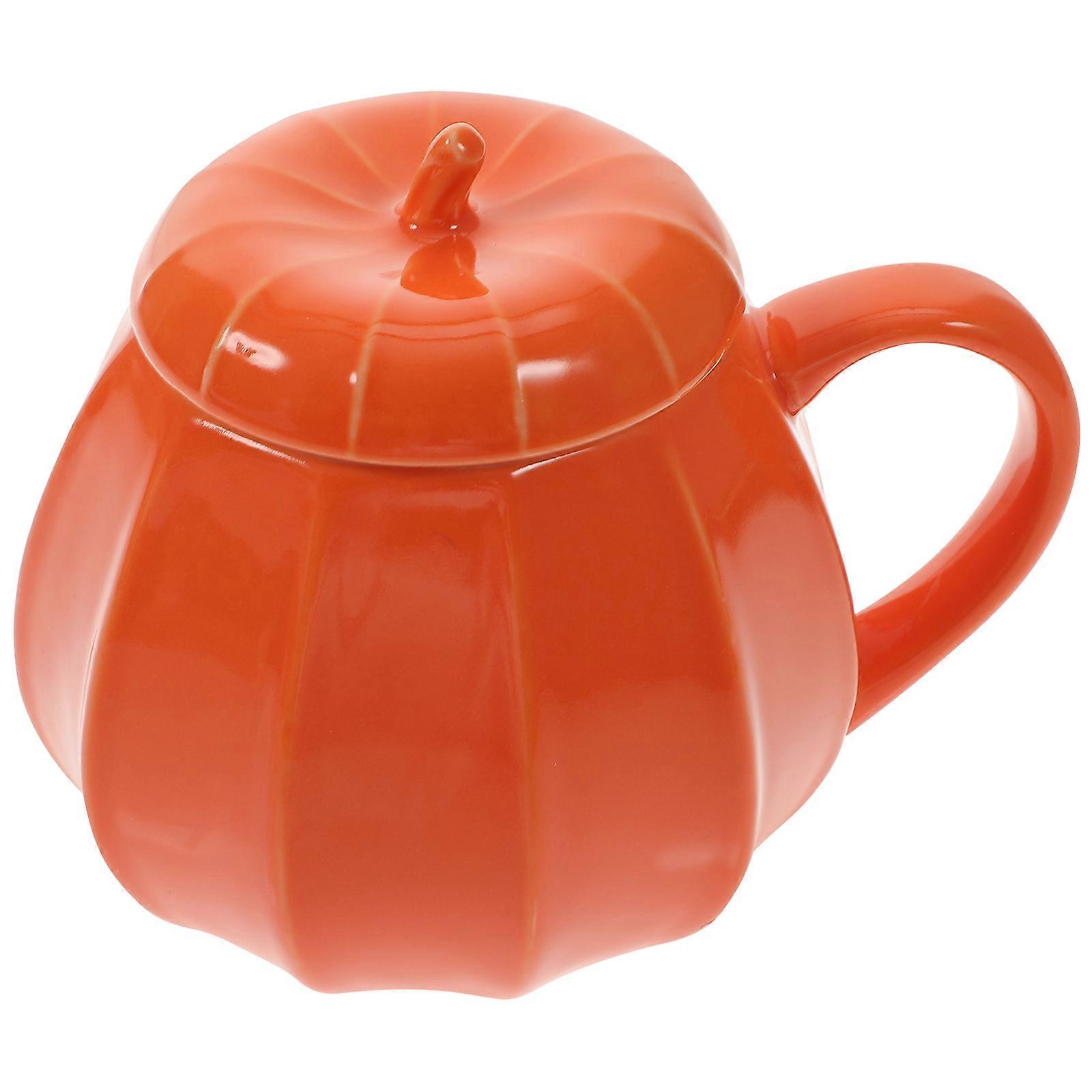 Creative And Simple Mug Ceramic Cup With Ergonomic Handle Orange 1 Pc